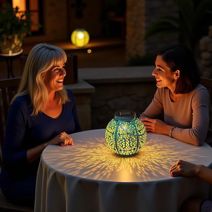 2 Packs Solar Lanterns Outdoor Lights Waterproof Garden Lanterns for Patio,Outside Mothers Day Gifts Mom Wife Grandma Birthday Gifts [Set of 2]