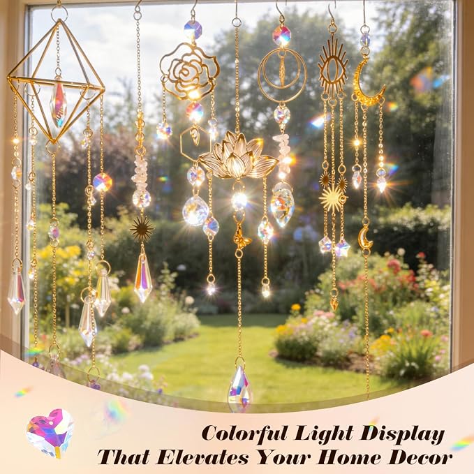 407 pcs DIY Sun Catchers for Adults, DIY Suncatchers Making Kits,Hanging Decorative Suncatcher, Crystals Rainbow Maker for Indoor Home Decor