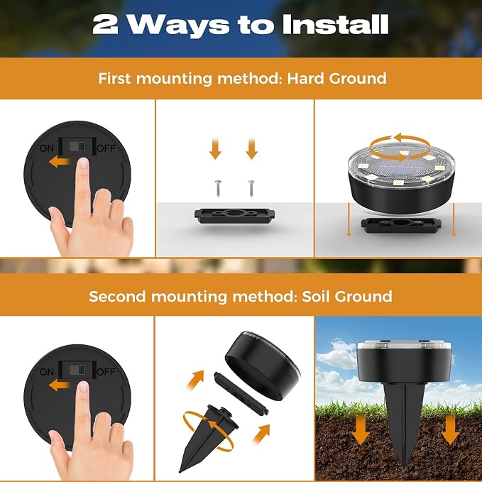 Mini Solar Ground Lights, 12 Pack 2.2 Inch Solar Lights Outdoor Waterproof, Mow‑Over Safe, Upgraded LED Flat Landscape Lighting for Outside Pathway Garden Patio Yard Driveway,Cold White