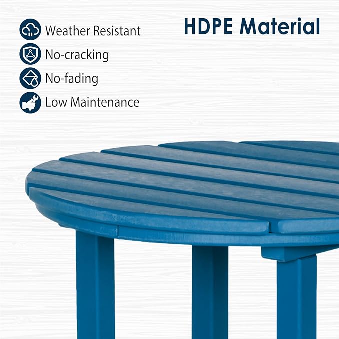 nalone 40" Outdoor Bar Table, All Weather HDPE Bar Height Patio Table Counter Round Patio Cocktail Bar Tables, Tall Bistro Tables Pub Table for Deck, Porch, Backyard, Garden