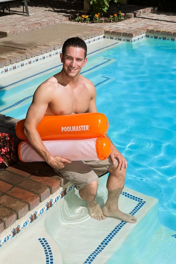 Poolmaster Vinyl Water Hammock Large Pool Float for Adults, Orange
