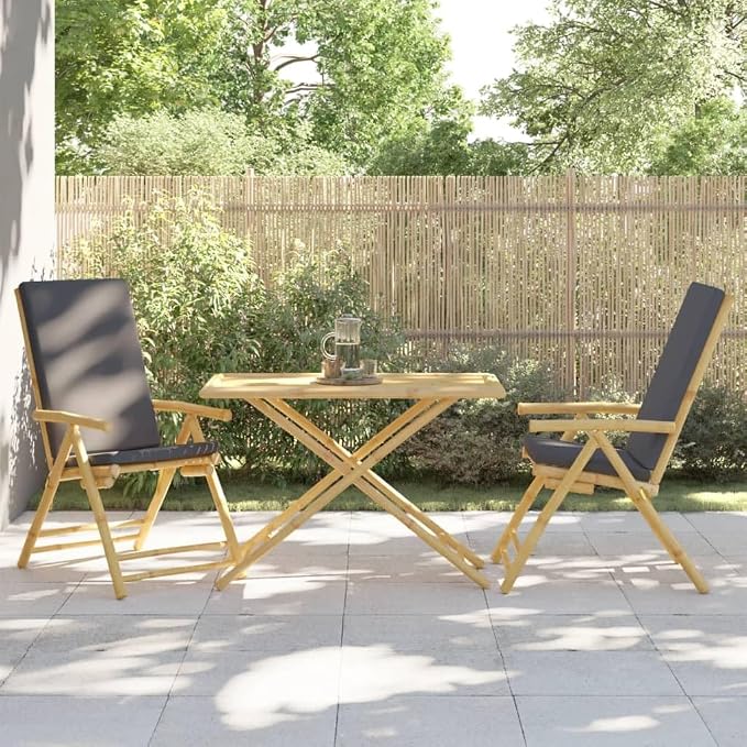 Garden Table Natural Bamboo Versatile Garden Table Outdoor Dining Patio Terrace Backyard Outdoor Eating Dining Furniture Patio Al Fresco Meal for porches 43.3 i