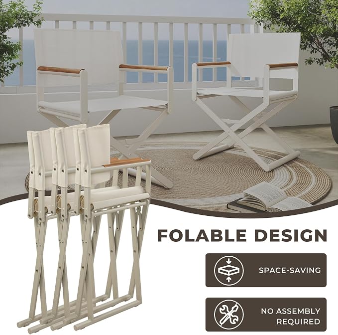 Grand patio 16-Piece Outdoor Dining Set, 14 Extra-Wide Folding Chairs & 2 Rectangle Expandable Table, Sling Mesh Patio Chairs with Wood Grain Table for Yard, Poolside, Deck, Apricot