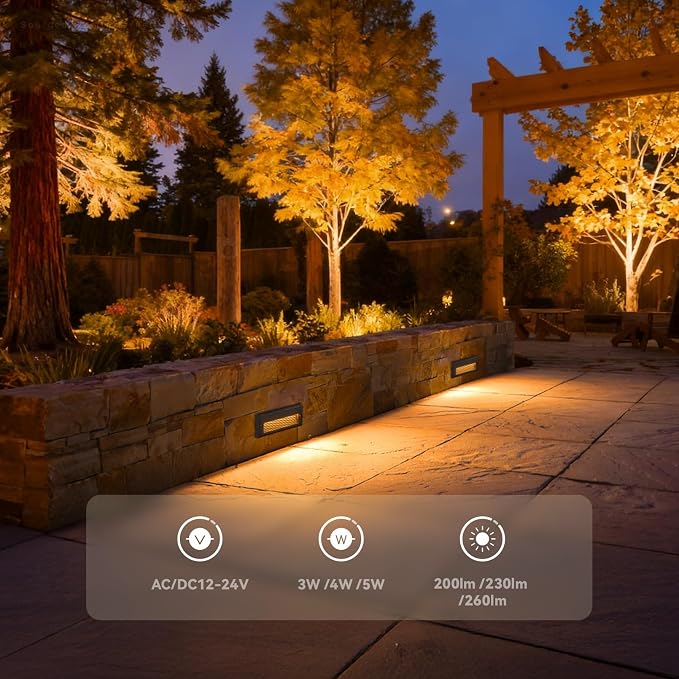 LEONLITE 6-Pack 5W/4W/3W Dimmable 9 Inch 5CCT Low Voltage LED Step Lights | 12-24V AC/DC, Exterior Step Lighting, Outdoor Landscape Stair Riser Light, IP65, UL Listed, Aluminum, Oil Rubbed Bronze