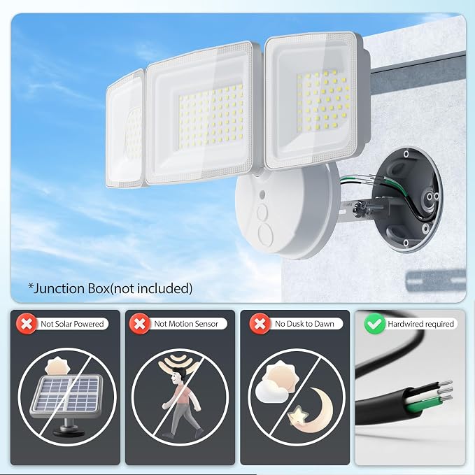 Onforu 150W LED Security Light, 15000LM Outdoor Flood Light Switch Controlled, IP65 Waterproof LED Exterior Floodlight, 6500K White Wall Mount Security Lighting for Entryway, Garage, Yard, Eave