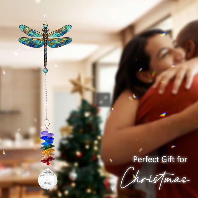 1 Layered Ornament Suncatcher - Dragonfly Gifts - Dragonflies Decor - Dragonfly Keepsake - Rainbow Maker - Hanging Home Decor - Christmas Birthday Gifts for Women, Men Friends, Sisters