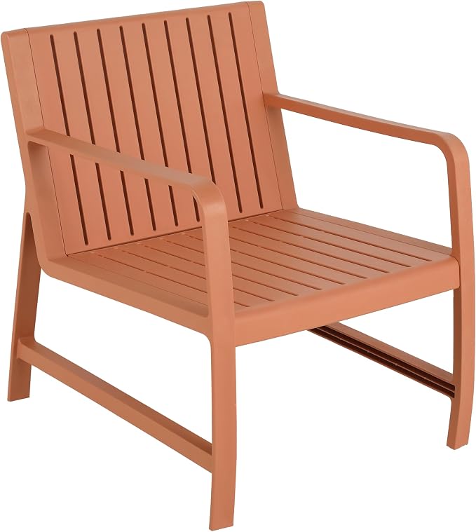 KEIKI 2 PC Outdoor Indoor Chair and Coffee Table PP Furniture Set Easy Assembly for Patio