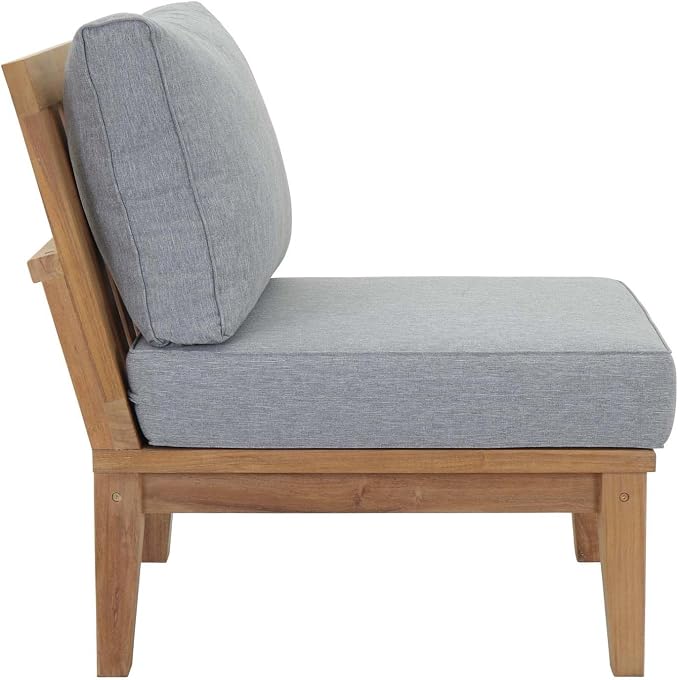 Modway EEI-1480-NAT-GRY-SET Marina Premium Grade A Teak Wood Outdoor Patio Furniture Set, 10 Piece, Natural Gray