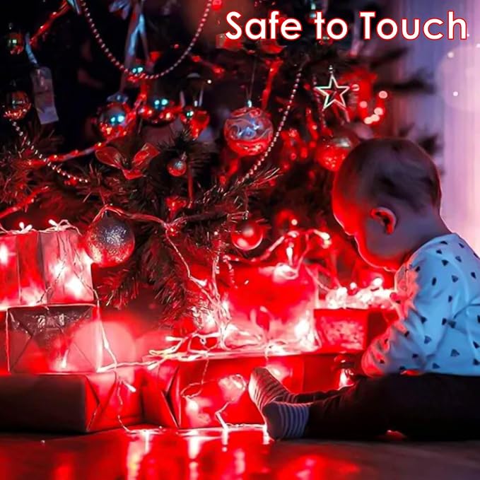 200 LED Connectable String Lights with Remote, Christmas Lights Outdoor | Red to Green, 11 Modes, Timer, 66FT Clear Wire Waterproof Color Changing Twinkle Fairy Lights for Bedroom Xmas Tree Decor