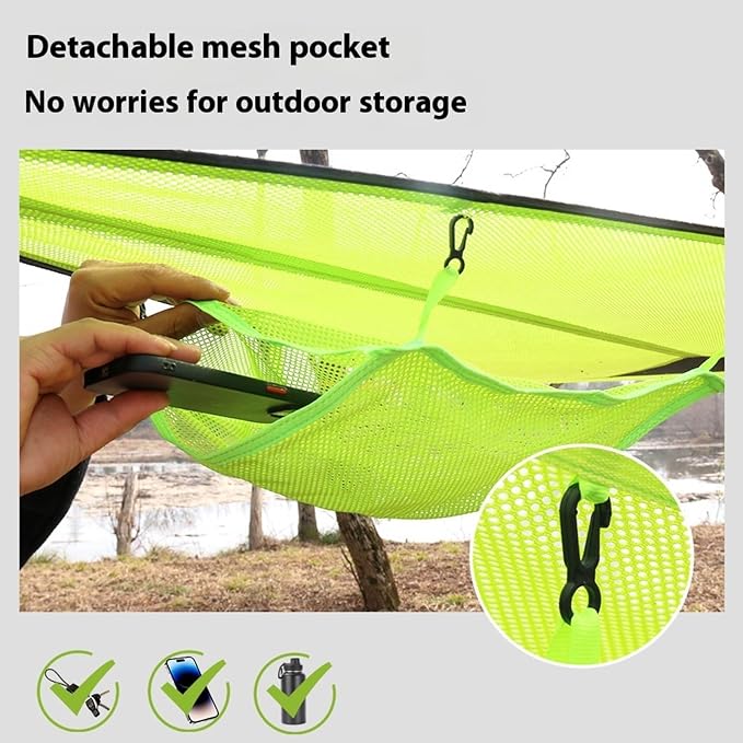 13FT Large Square Hammock, Multi-Person Camping Hammock Supports 2-3 Adults & Kids, Heavy-Duty Sky Hammock with 4 Ratchets & Storage Bag for Outdoor Backyard Travel
