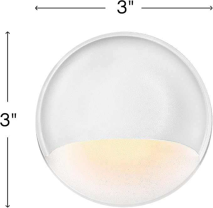 Hinkley Landscape Lighting Nuvi 15232MW Round Low-Voltage LED Deck Sconce, Solid Vinyl Alloy, Dimmable, Mounts Flush on Surface, Matte White | Low Voltage, Vinyl Alloy, Integrated LED, Flush Mount Surface Light, Wiring Kit, ADA Compliant, Coastal Outdo...
