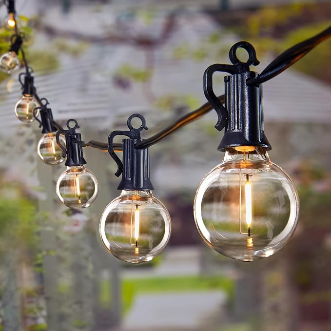 Brightown Outdoor String Lights, 69FT G40 LED IP65 Waterproof Patio Lights | 30 Shatterproof Edison Bulbs, Plug-In, Dimmable, Connectable, Hanging Light for Backyard Porch Party Christmas Decorative