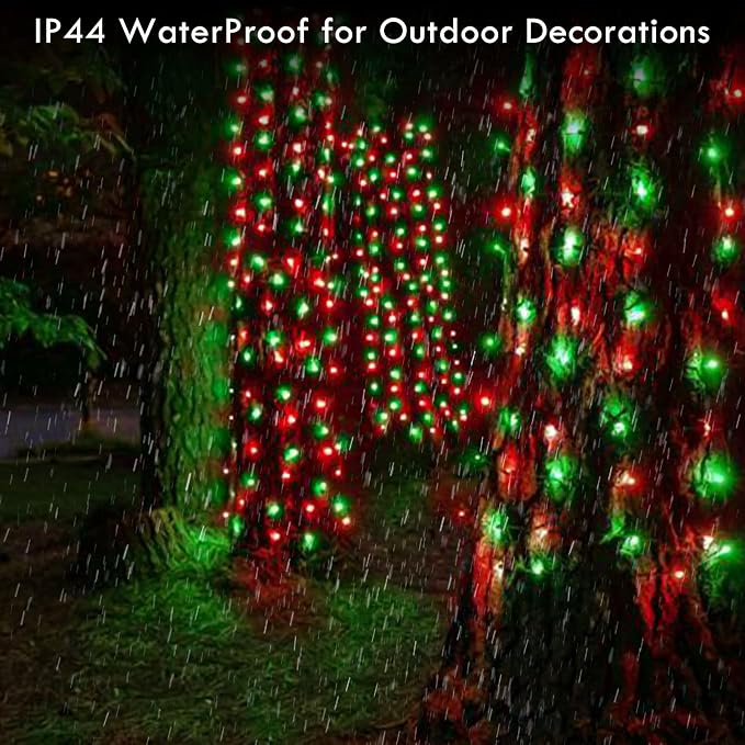 200 LED Connectable String Lights, 66FT Christmas Lights Outdoor Indoor | Red & Green, 13 Modes, Timer, Clear Wire Waterproof Twinkle Fairy Lights Plug in for Bedroom Classroom Patio Xmas Tree Decor