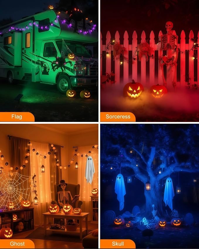RGB Landscape Outdoor SpotLights with APP & Remote Control | Waterproof Color Changing LED Spotlights for Yard Garden Path House Halloween Christmas Decoration Outside Tree, 6 in 1