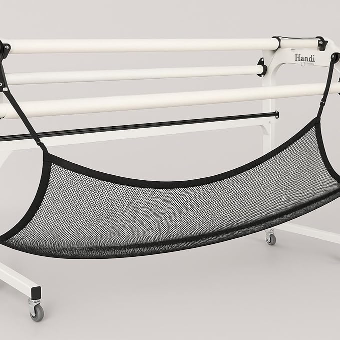 SATINIOR Extra Long Hammock Storage Net with Elastic Hooks Black Stretchy Mesh Gear Protection Storage Net for Long Arm Quilting Machine Hammock Accessories