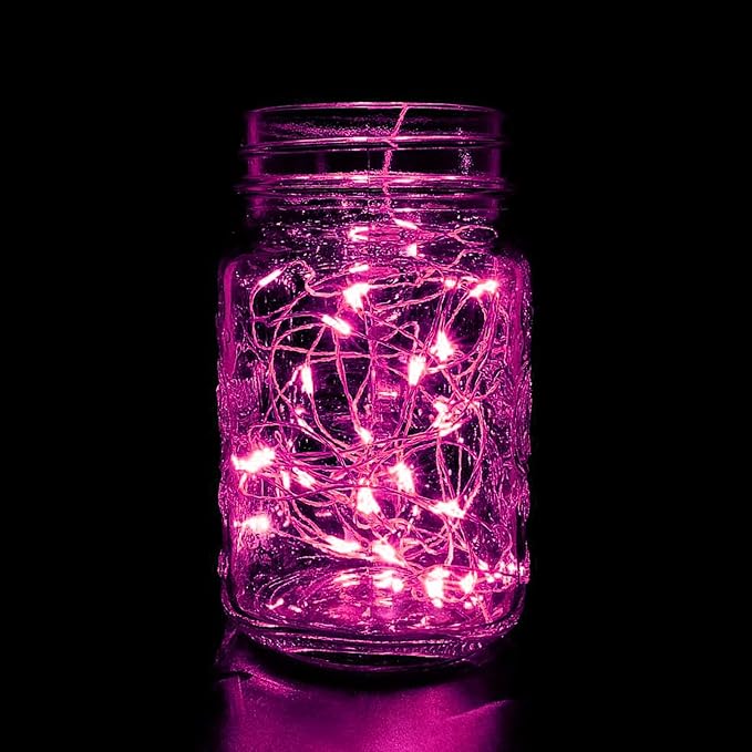 66FT 200 LED Fairy Lights Plug in, 8 Modes Twinkle Lights Pink | Waterproof String Lights Outdoor Indoor, Memory, Timer, Copper Wire, Christmas Lights for Bedroom Party Valentine's Day Decor