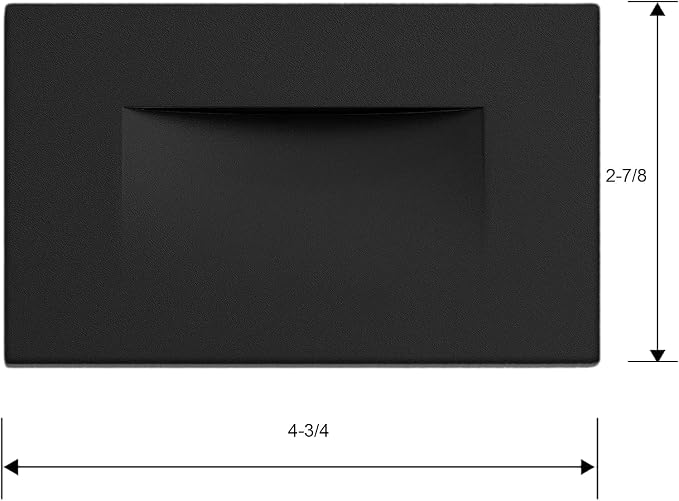 Ciata LED Stair Lights Indoor, Step Lights Outdoor Light 3 Watt, Warm White Stairway Lighting for Outdoor and Indoor Stairs 3000K Concrete, Home Theater Lighting, Black Finish, Horizontal, 3 Pack