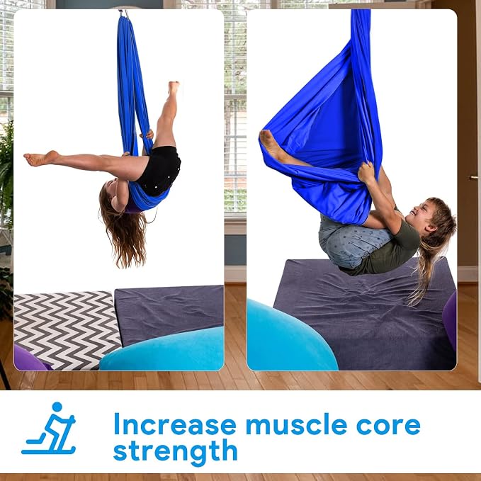 Satisure Sensory Swing, Therapy Swing for Kids & Adults, Cuddle Swing Indoor Outdoor, Swing Hammock for Child with Disorders, Autism, ADHD, Anxiety, Pod Swing Chair - 110" x 59"