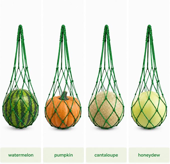 24 Pcs Watermelon Hammocks for Garden Trellis, Heavy Duty Melon Support Nets, Reusable Hanging Fruit Slings for Watermelon, Pumpkin, Cantaloupe, Squash and Vertical Gardening
