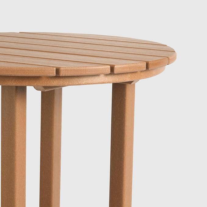 WestinTrends Malibu 37" Counter Height Round Outdoor Patio Bistro Bar Table, Teak