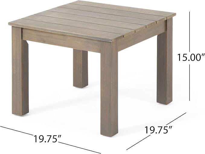 Christopher Knight Home Obreanna Outdoor End Table, Gray Finish