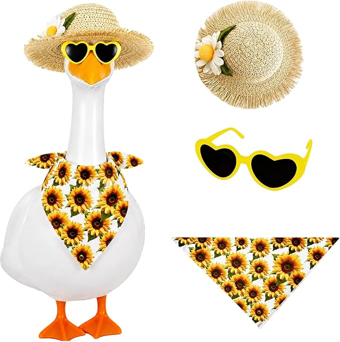 Porch Goose Summer Outfit,Hsummer Porch Goose Outfit,Porch Goose Bikini,Summer Garden Lawn Patio Yard Outdoor Decor (Sunflower Yellow)