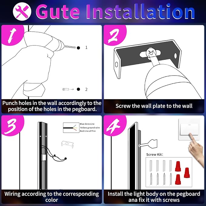 23.6inch Outdoor Modern Wall Light, 10 Colour RGB Dimmable Long Wall Sconce, IP65 Waterproof Simple Acrylic Exterior Garage Lighting Fixtures for Patio House Garage, Front Door, Porch