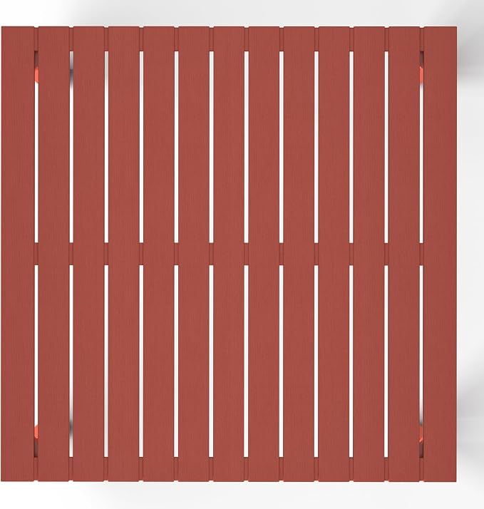 WestinTrends Playa 31.5" Iron Metal Frame Outdoor Square Patio Dining Table, Red