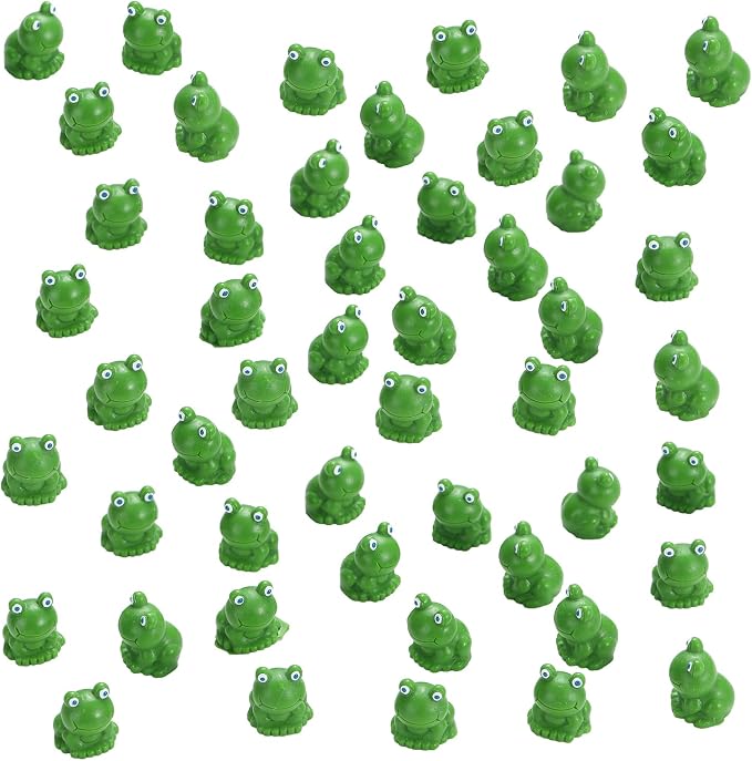 EKisemio 100 Pcs Mini Frog Garden Decor | Green Frog Figurines | Miniature Home Décor | Tiny Plastic Frogs | Fairy Garden Decor | Tiny plastic frog to hide for Miniature Garden, Terrarium, Plant Pots, DIY Crafts