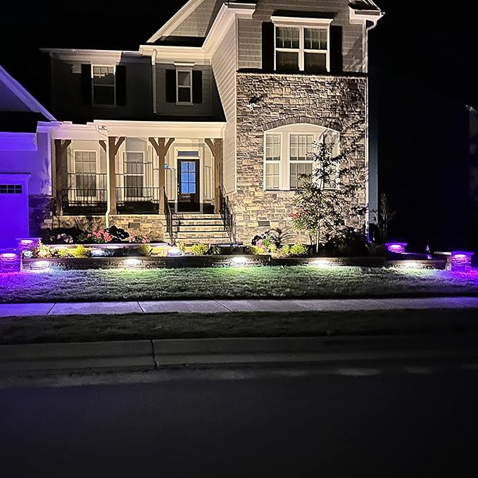 LEONLITE 4-Pack RGBCW 12 Inch LED Hardscape Lighting, Color Changing | LED Landscape Lighting, 12-24V AC/DC Paver Light Low Voltage Retaining Wall Lights, 5W Outdoor Step Lights, ETL