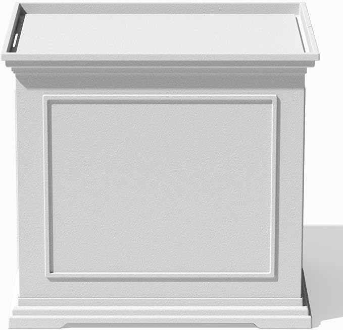 Veradek Brixton Tray Table - 2-in-1 Outdoor Side Table with Storage and Tray for Patio/Porch | Durable All-Weather Resistant | Classic & Functional