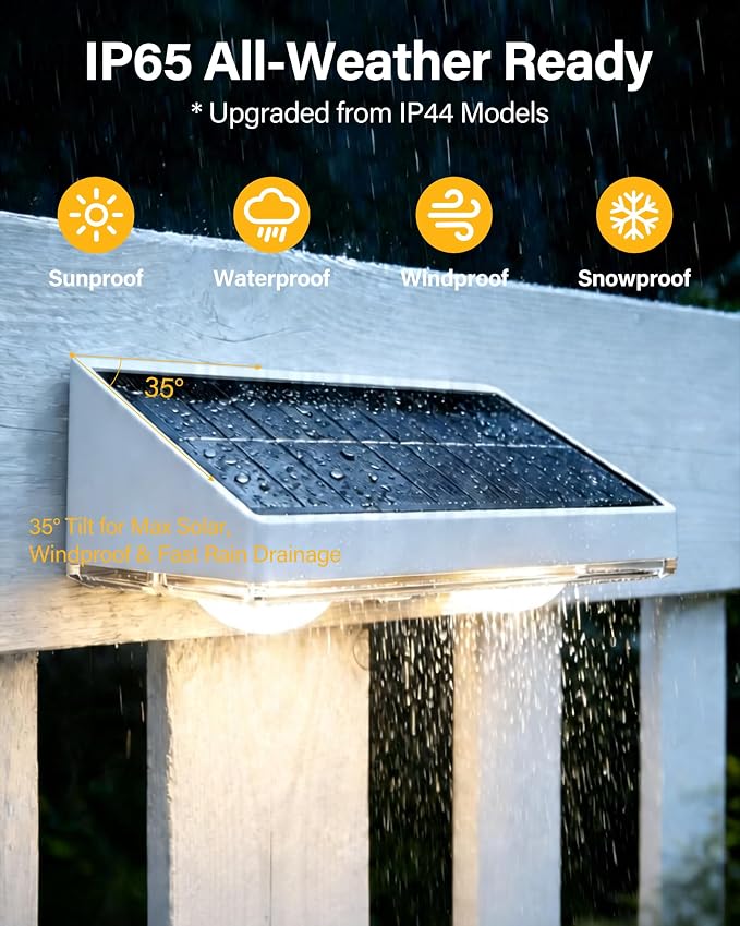 Solar Fence Lights Outdoor, 6 Pack Fence Lights Solar Powered