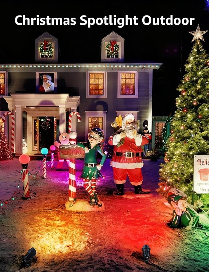 SUNVIE Low Voltage Landscape Lighting RGB Color Changing LED Landscape Lights with Remote Control Waterproof Garden Patio Spotlight Christmas Decoration for Outdoor(10 Pack with Connector) | RGB Color Changing LED Landscape Lights with Remote Control W...