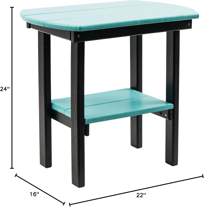 Amish Crafted Poly Oval End Table (Aruba Blue on Black)
