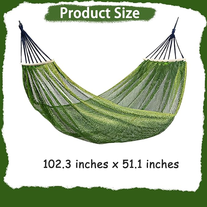 Hammock Without Stand, Blue, Polyester Net | Camping Hammocks for Outside, Travel Portable Lightweight, With Tree Straps & Storage Bag