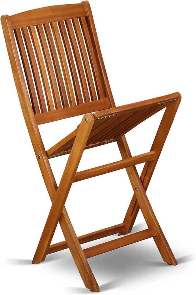 East West Furniture BSCM9CWNA 9 Piece Patio Dining Set Includes an Oval Outdoor Acacia Wood Table and 8 Folding Side Chairs, 36x78 Inch, Natural Oil