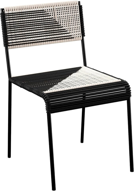 SEI Outdoor Patio Furniture - Watkindale Woven Outdoor Chairs - 2 Piece Set - Bohemian Design Black Rattan - Fully Assembled - Ideal for Patio, Backyard (OD1172408)
