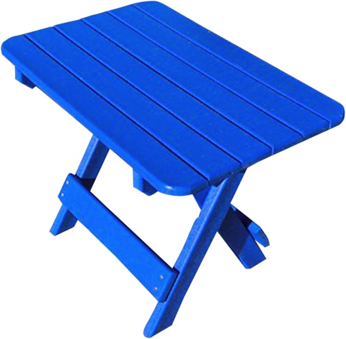 Phat Tommy Folding Outdoor Patio Side Table - Poly Adirondack Side Table - All Weather Side Table for Your Patio, Deck, or Balcony (Blue)