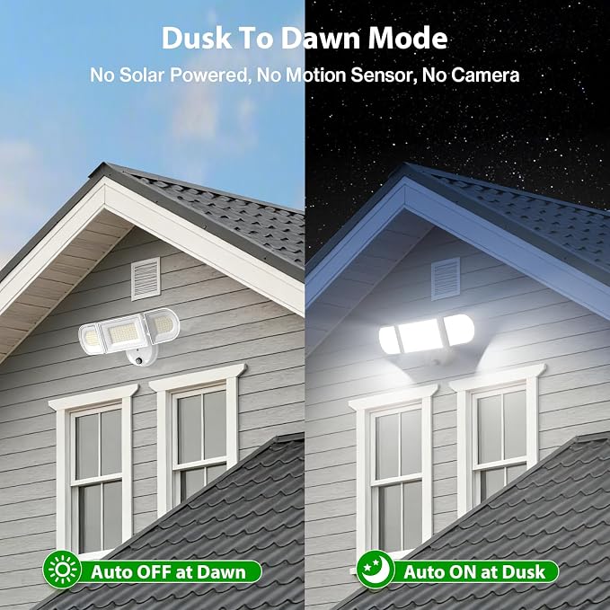 iMaihom 180W Dusk to Dawn Flood Lights Outdoor, 18000LM 6500K Super Bright LED Security Lights, IP65 Waterproof Exterior Light with Photocell, Hardwired Outdoor Lighting for Yard, Garden, Garage White