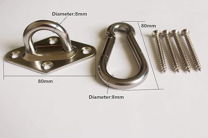 MHMYDZ 1000 lb Capacity Heavy Duty Hammock Hanging kit Ultra Durable Hooks Carabiners for Hammock Stand Hammocks Swing Chair,Multiple Indoor Outdoor Suspension Ceiling Hooks