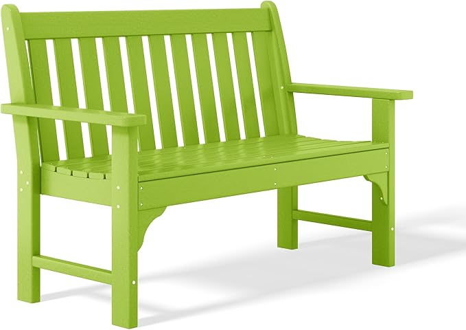 WestinTrends Malibu 3-Piece HDPE Outdoor Patio Furniture Couch and Coffee Table Set, Lime