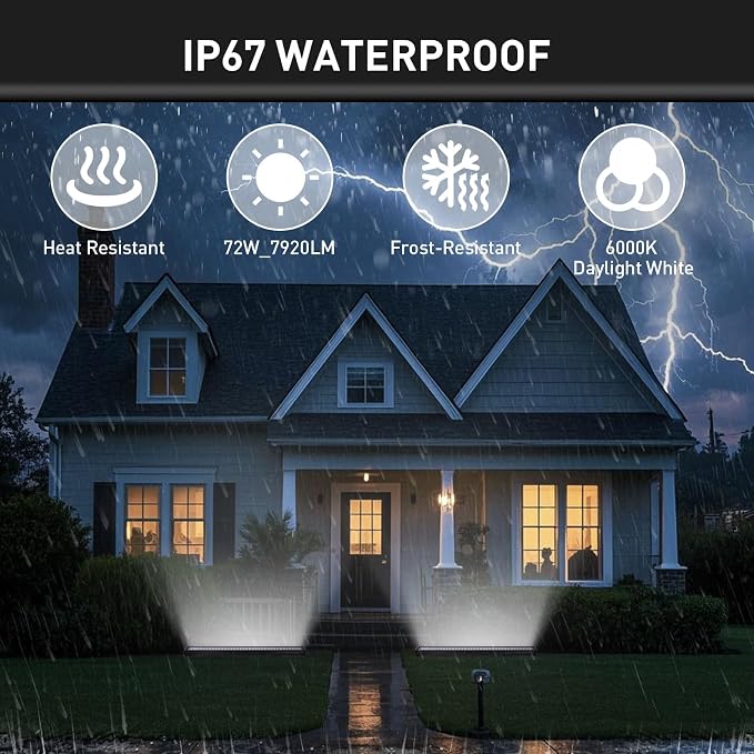 LED Wall Washer Lights Bar 2 Pack,54W 6000K Outdoor Wall Wash Lighting,40 Inch IP67 Waterproof 120V Outdoor LED Light Bar with Switch On/Off for Garden,Backyard,Building,Courtyard Landscape Lighting