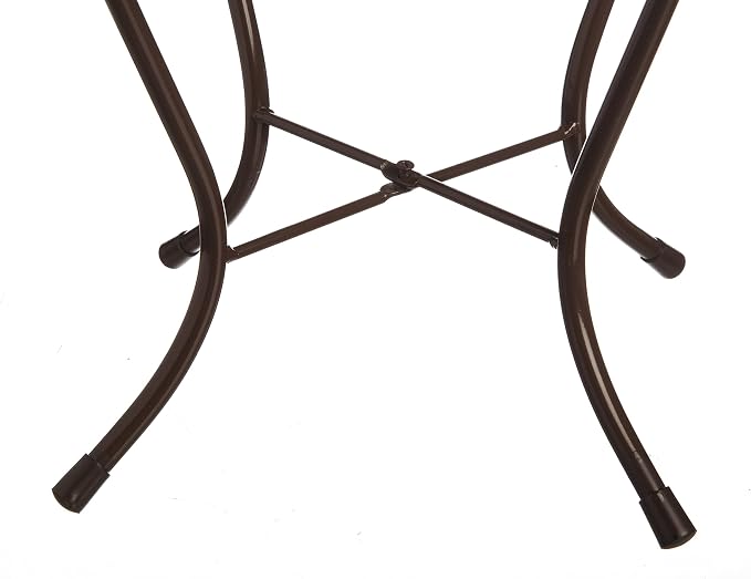 Evergreen Garden Outdoor-Safe Round Summer Splash Glass and Metal Side Table - 12" L x 12" W x 22" Indoor Outdoor Side Tables for Your Patio, Lawn, Garden or Home Décor
