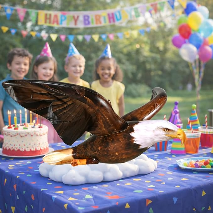 Jet Creations 38" Wingspan Inflatable Bald Eagle, Dark Brown, Realistic Wild Animal Figure, Patriotic Bird, Theme Parties, Pool Fun, Home Yard Decor
