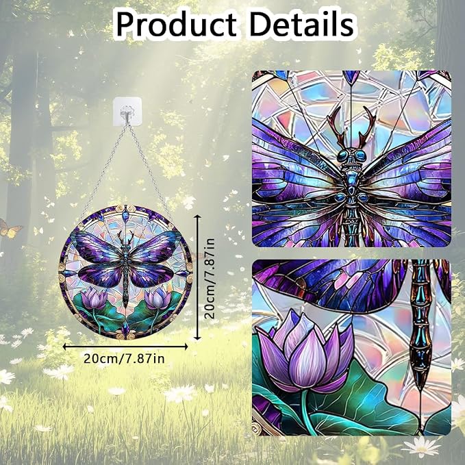 Acrylic Suncatcher Window Hanging, Hummingbird Sun Catcher Rainbow Indoor Window Decoration for Living Room Bedroom Summer Home Balcony Ornaments, 7.87 inches