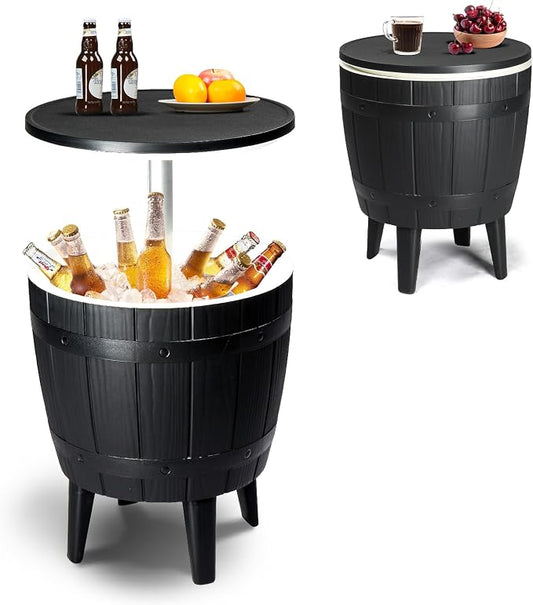 Outvita Outdoor Cooler Side Table, Modern Outdoor Patio Furniture & Hot Tub Cool Bar Table – 10 Gallon Beer and Wine Cooler for Cool Entertaining Party Yard