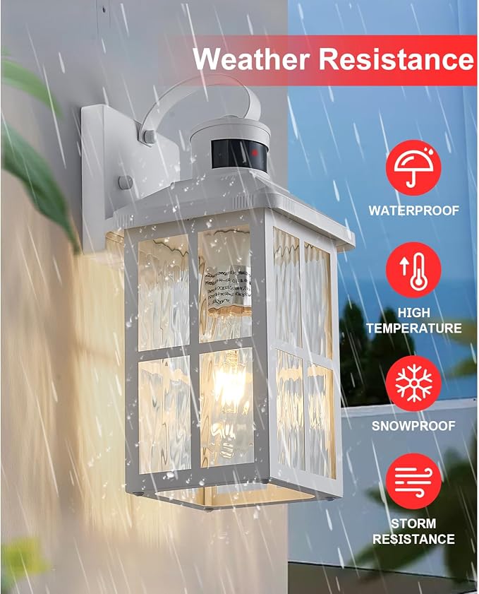 Porch Lights Outdoor with Remote, Motion Sensor Exterior Lighting Fixtures | 2 Pack Intelligent Outdoor Wall Lights, 4 Lighting Modes Outdoor Sconce Lights for House Patio Front Door Garage