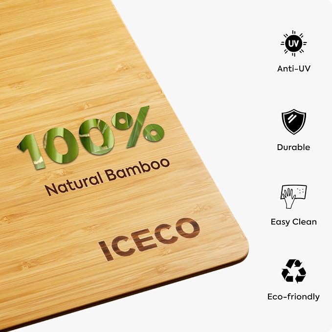 ICECO Camping Table, Folding Table, Beach Table with Carrying Bag, for Outdoor, Picnic, BBQ, Cooking, Festival