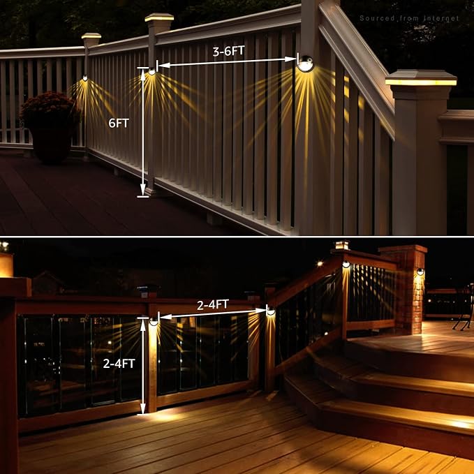 LEONLITE 6-Pack 3000K Unique Rays LED Deck Lights Outdoor Oil Rubbed Bronze | 12V Low Voltage, Landscape Step Railing Fence Light, Warm White, IP65, Landscape Deck Light for Backyard, Aluminum