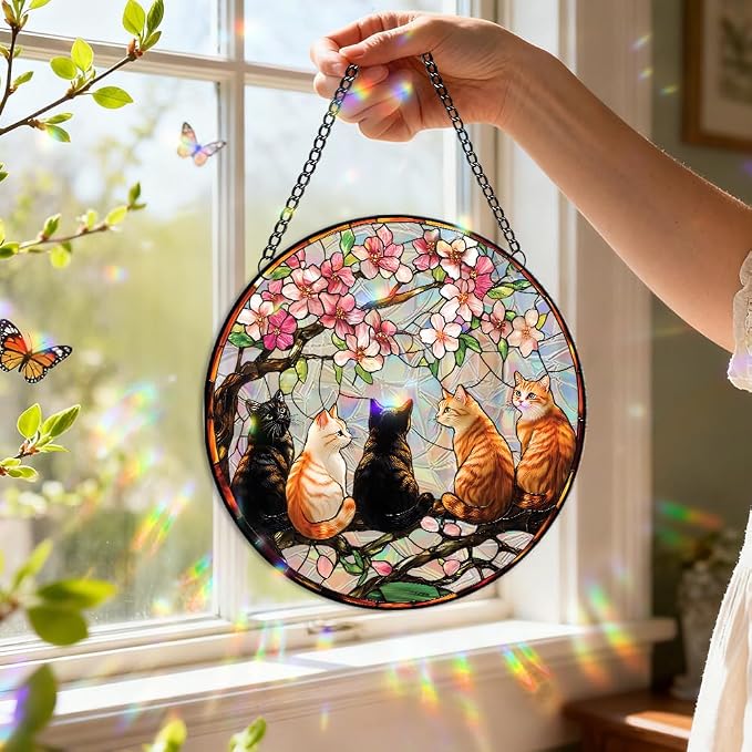 Sun Catchers Indoor Window, Acrylic Rainbow Suncatcher Window Hanging Decoration for Living Room Bedroom Summer Home Balcony Ornaments Decoration (SC2241)